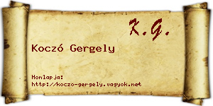 Koczó Gergely névjegykártya